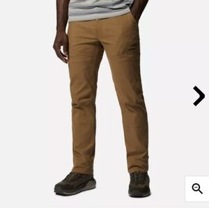 Mountain hardware hiking roll up straight leg cotton nylon pants rust brown 30